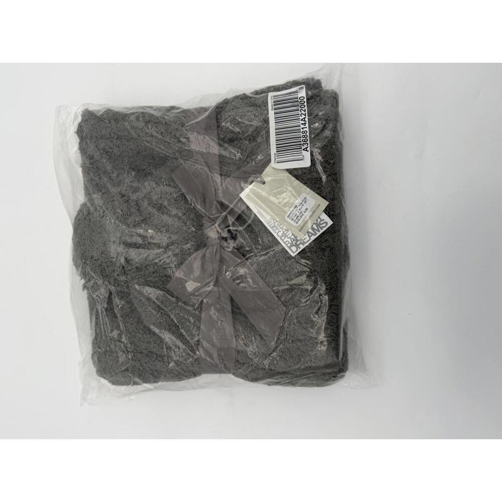 Barefoot Dreams Pom Pom Beanie and Scarf Set CozyChic Charcoal Grey NWT